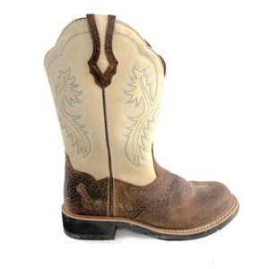 Ariat Fatbaby Women Size 7.5 Tan Teal Leather Cowgirl Western Boot 10005904